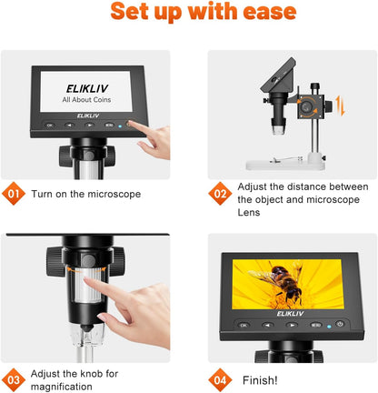 ELIKLIV LCD Digital Coin Microscope 1000x