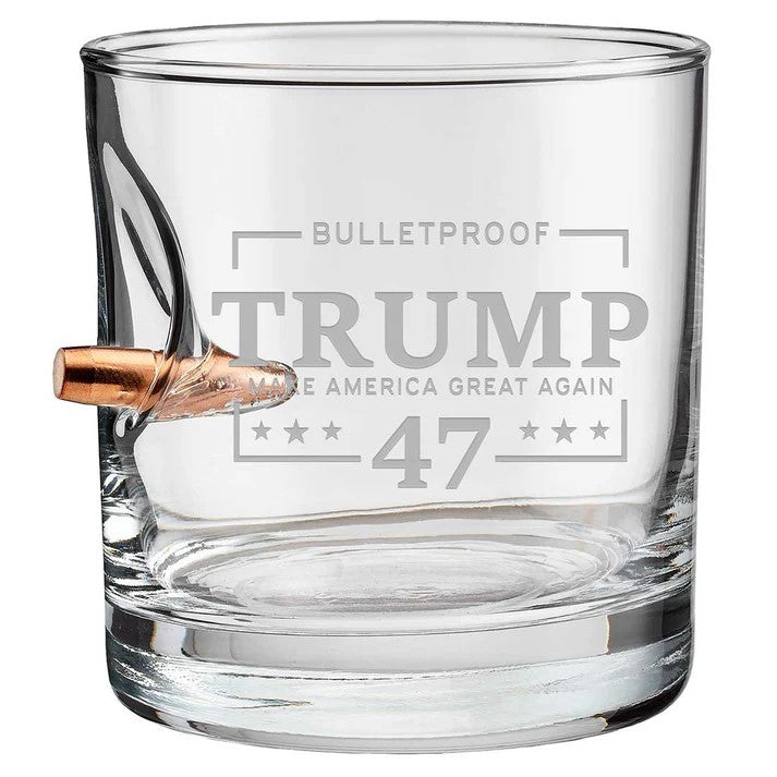 Bulletproof Trump 47 Whiskey Glass