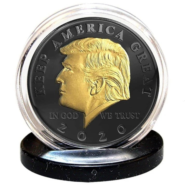 Donald Trump 2020 "Keep America Great" Black Ruthenium & 24K Gold Clad Tribute Coin