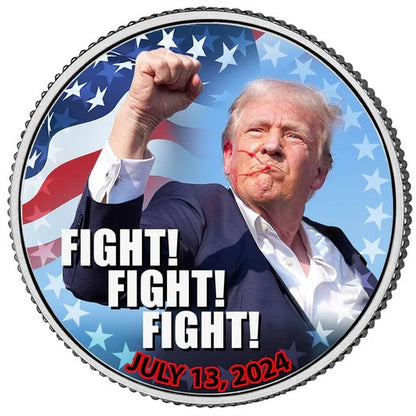 Trump "Fight, Fight, Fight" Coin - Genuine US Half Dollar Collectible